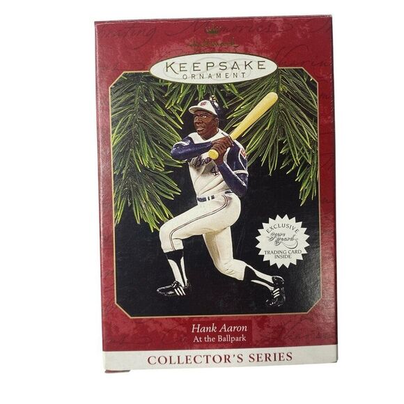 Hank Aaron 1997 Baseball Hallmark Keepsake Ornament Series - Picture 1 of 2